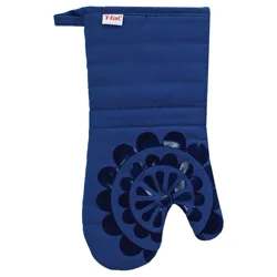 T Fal Medallion Silicone Oven Mitt Blue, 13 In