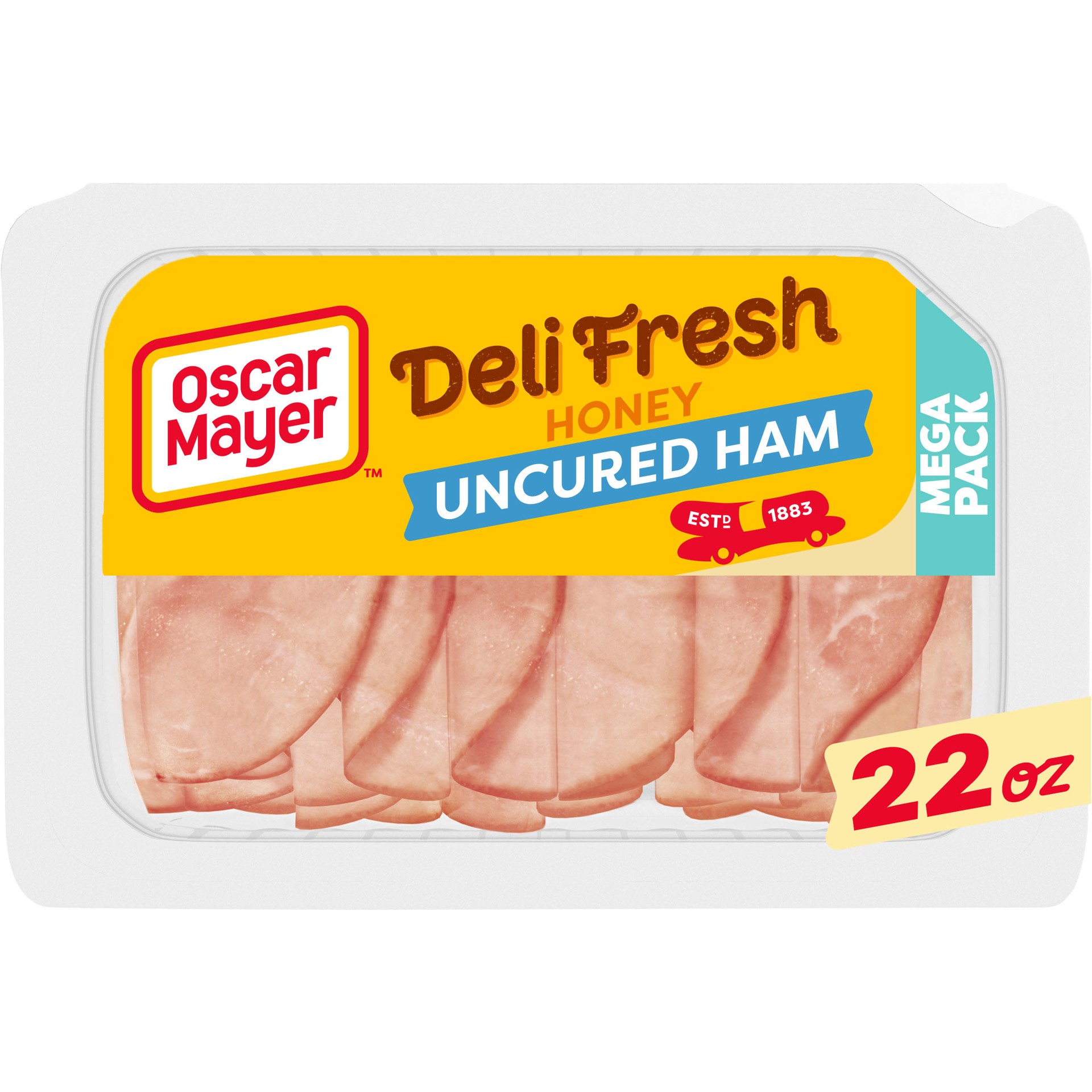 slide 1 of 9, Oscar Mayer Deli Fresh Honey Uncured Sliced Ham Deli Lunch Meat Mega Pack, 22 oz Package, 22 oz