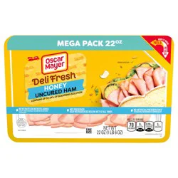 Oscar Mayer Deli Fresh Honey Uncured Sliced Ham Deli Lunch Meat Mega Pack, 22 oz Package