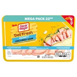 Oscar Mayer Deli Fresh Honey Uncured Sliced Ham Deli Lunch Meat Mega Pack, 22 oz Package
