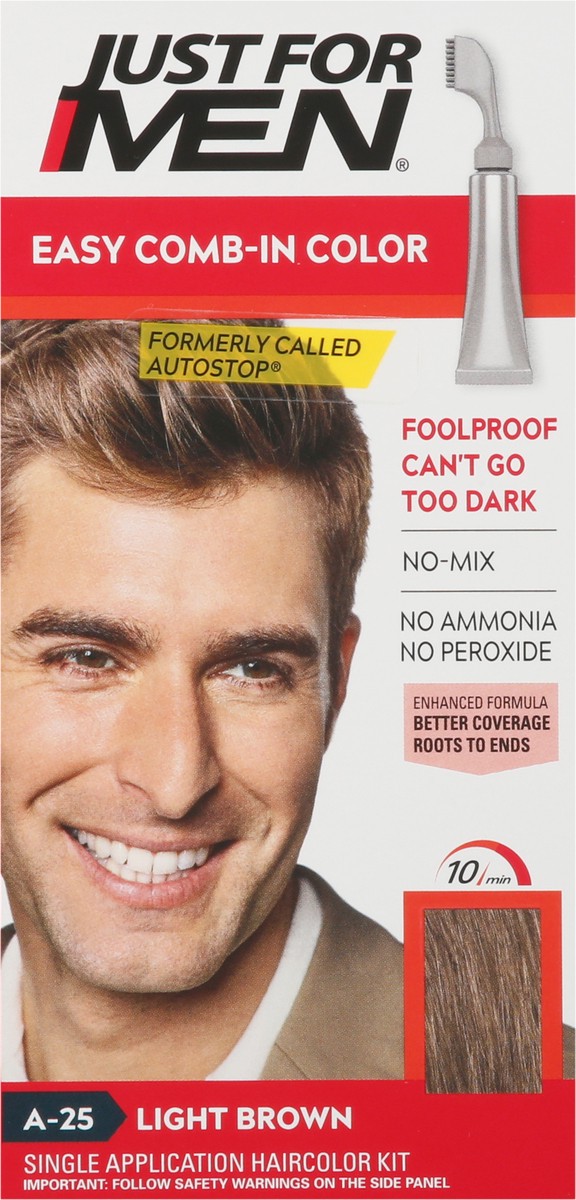 slide 2 of 13, Just For Men Light Brown Autostop Hair Color, 1 ct