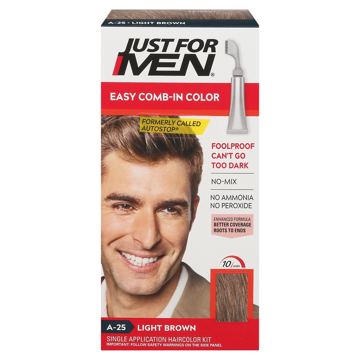 slide 1 of 13, Just For Men Light Brown Autostop Hair Color, 1 ct