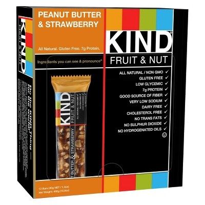 slide 1 of 1, KIND Peanut Butter And Strawberry Nutrition Bar, 12 ct