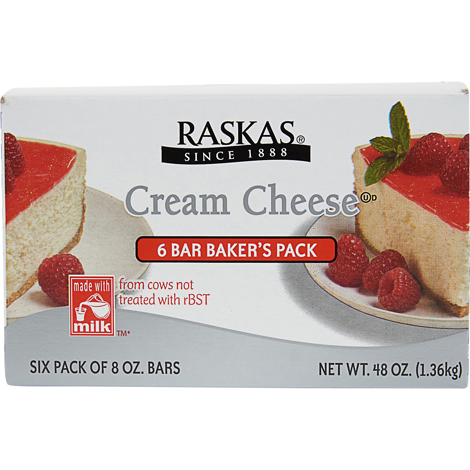 slide 1 of 2, Raskas Cream Cheese, 6 ct; 8 oz