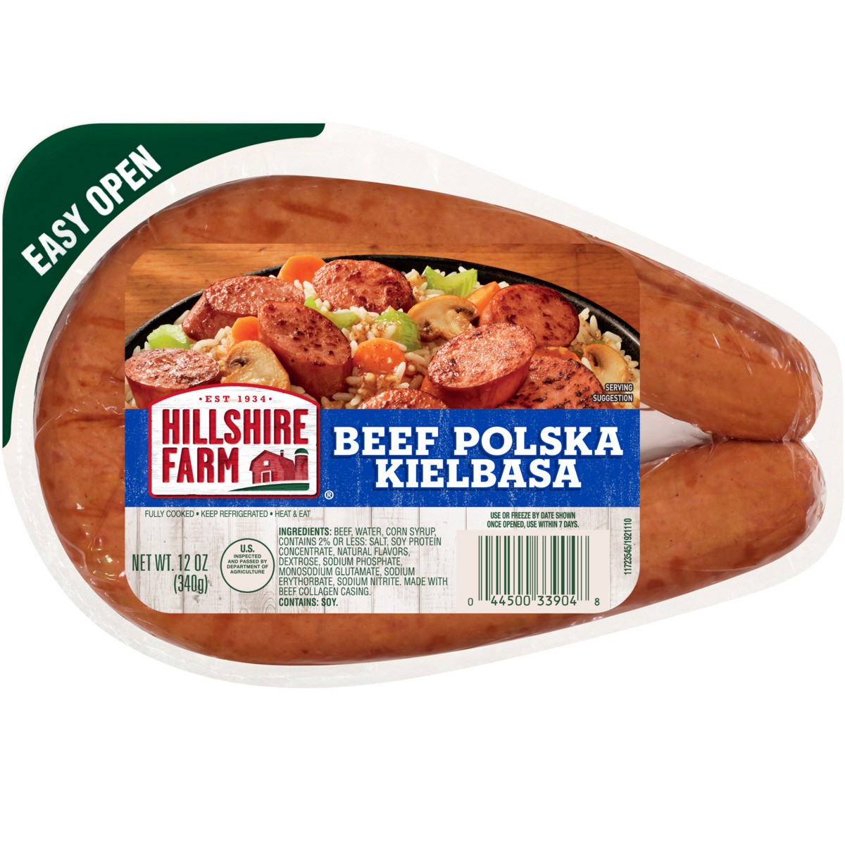slide 2 of 3, Hillshire Farm Beef Polska Kielbasa Smoked Sausage, 12 oz., 340.19 g