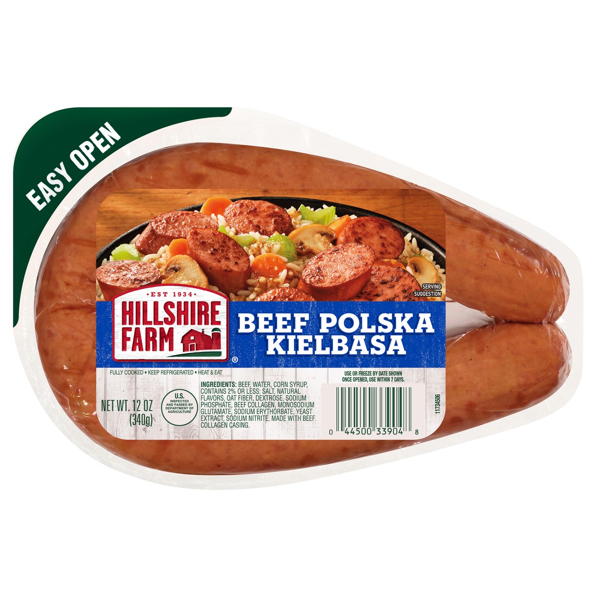 slide 1 of 3, Hillshire Farm Beef Polska Kielbasa Smoked Sausage, 12 oz., 340.19 g