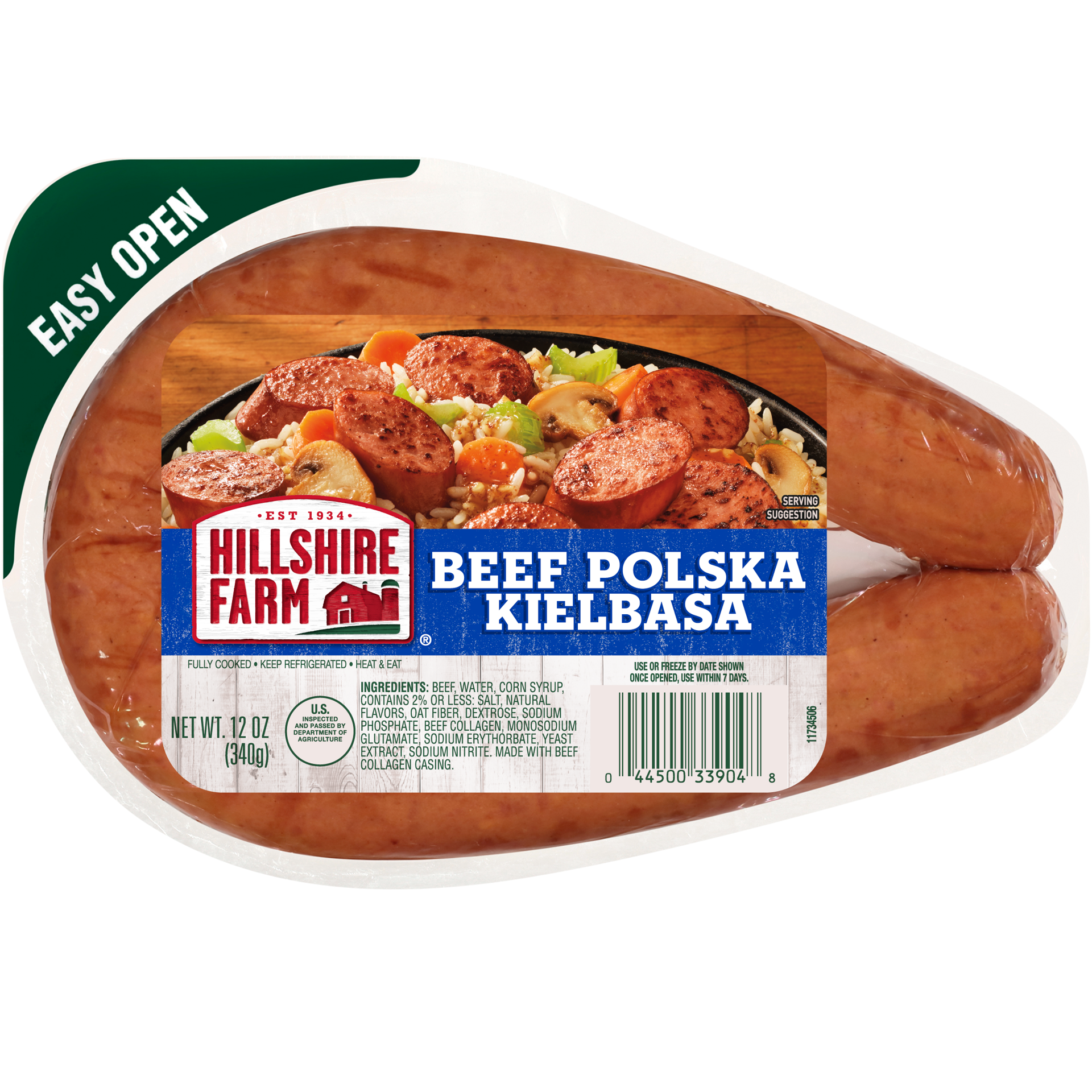 slide 1 of 3, Hillshire Farm Beef Polska Kielbasa Smoked Sausage, 12 oz., 340.19 g