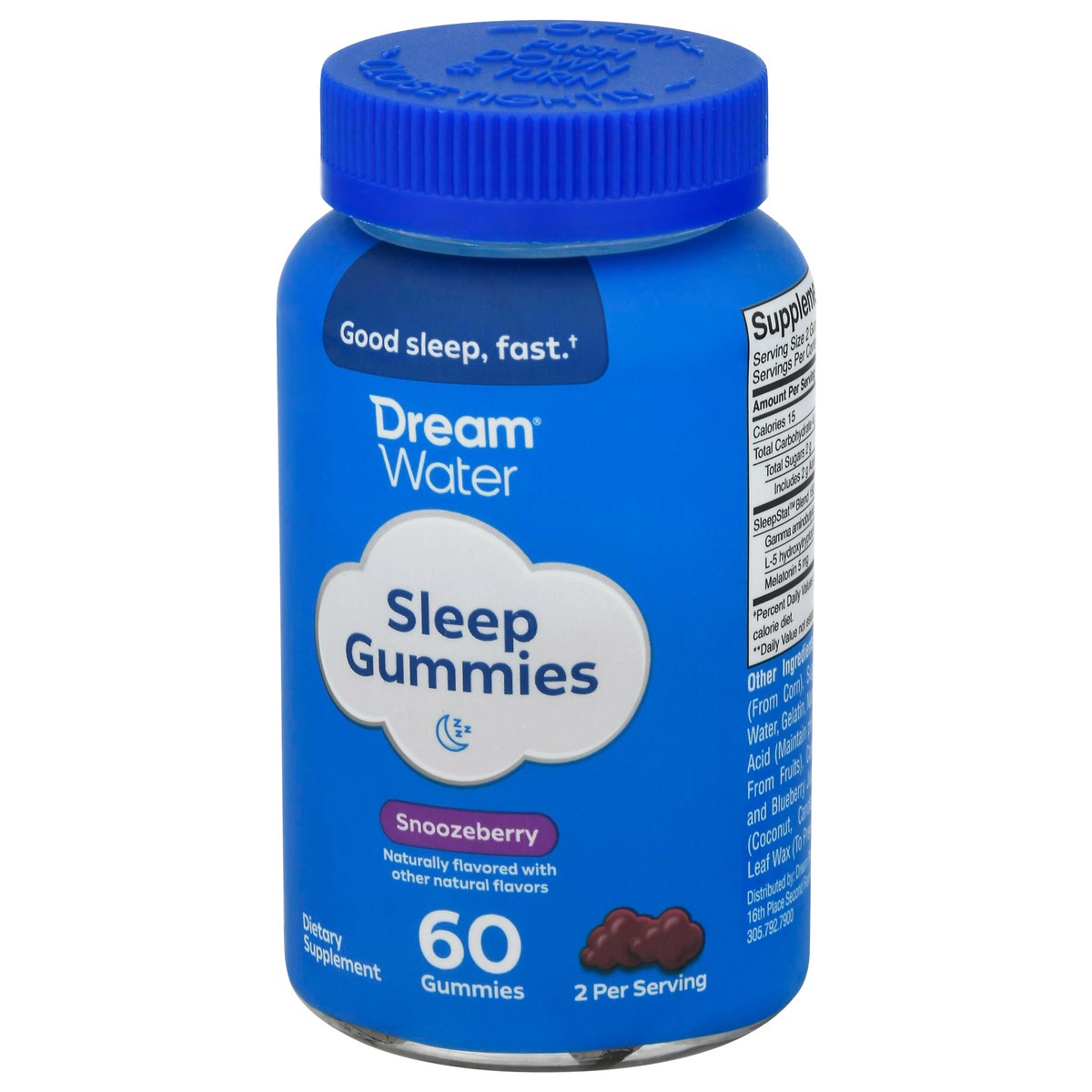 slide 9 of 9, Dream Water Snoozeberry Sleep Gummies 60 ea, 60 ct