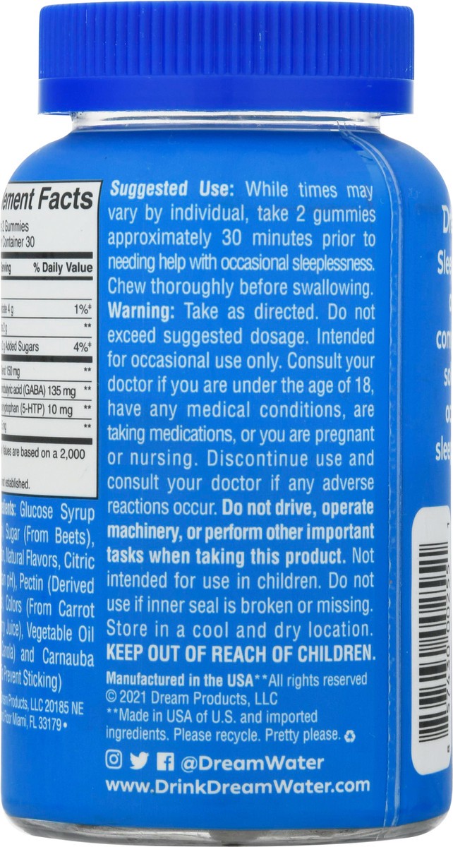 slide 3 of 9, Dream Water Snoozeberry Sleep Gummies 60 ea, 60 ct