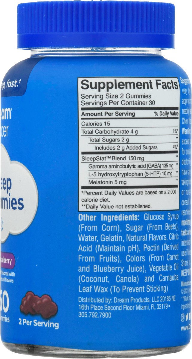 slide 7 of 9, Dream Water Snoozeberry Sleep Gummies 60 ea, 60 ct