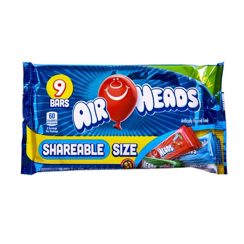 slide 1 of 1, Airheads Mini Assorted Candy Bars, 9 ct