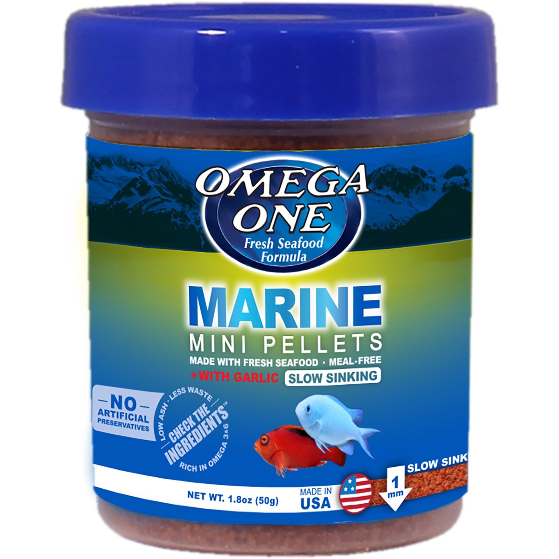 slide 1 of 1, Omega One Marine Micro Pellets with Garlic, 1.8 oz