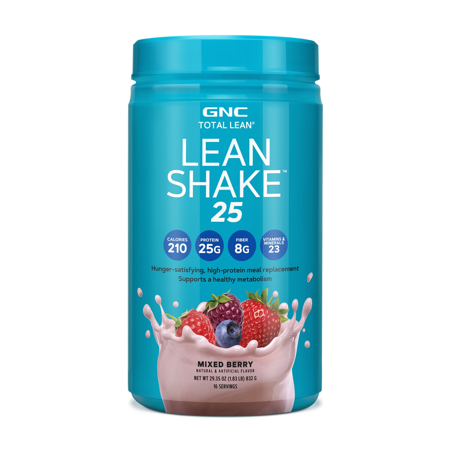 slide 1 of 1, GNC Total Lean Lean Shake 25 - Mixed Berry, 1.83 lb