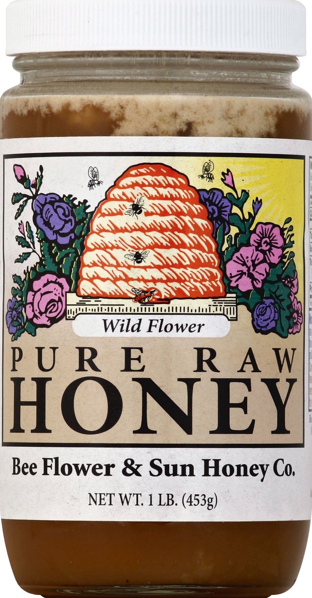 slide 2 of 2, Bee Flower & Sun Honey Co. Honey, Pure Raw, Wild Flower, 1 lb