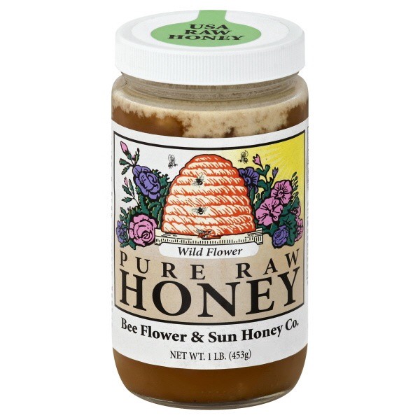 slide 1 of 2, Bee Flower & Sun Honey Co. Honey, Pure Raw, Wild Flower, 1 lb