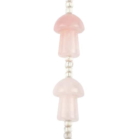 slide 1 of 3, Dyed Rose Quartz Mushroom Beads, 20mm By Bead Landing, 20 mm