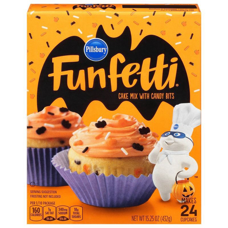 slide 1 of 5, Pillsbury Funfetti Halloween Cake Mix 15.25 oz, 15.25 oz