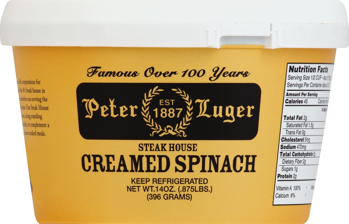 slide 3 of 3, Peter Luger Spinach 14 oz, 14 oz