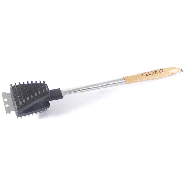 slide 1 of 1, Grand Gourmet ''Clean-It'' grill brush and scraper, 1 ct