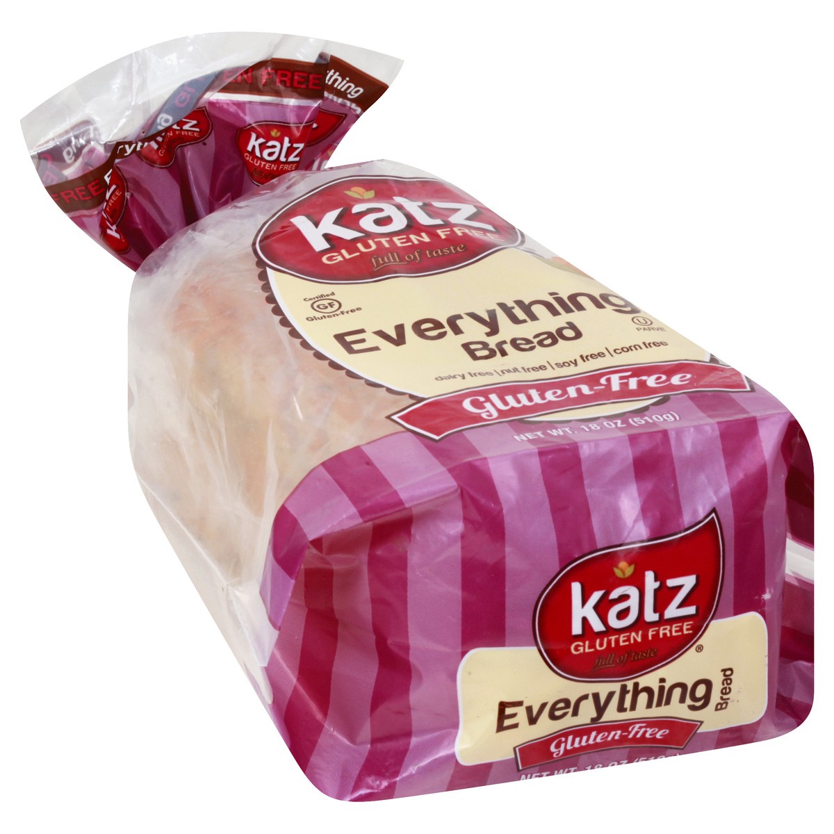 slide 3 of 13, Katz Gluten Free Everything Bread 18 oz, 18 oz