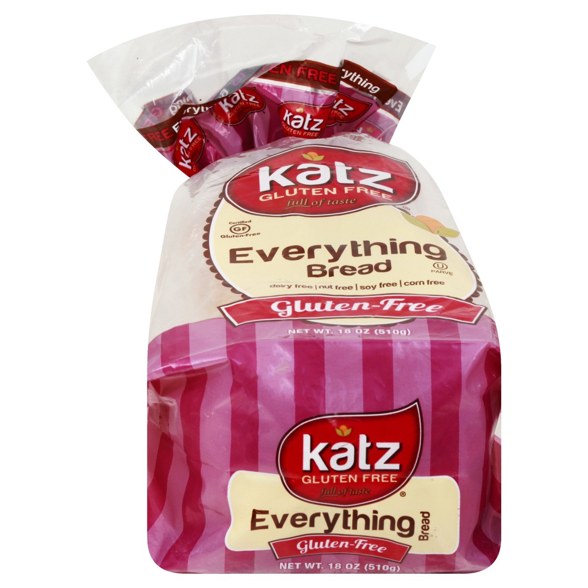 slide 1 of 13, Katz Gluten Free Everything Bread 18 oz, 18 oz