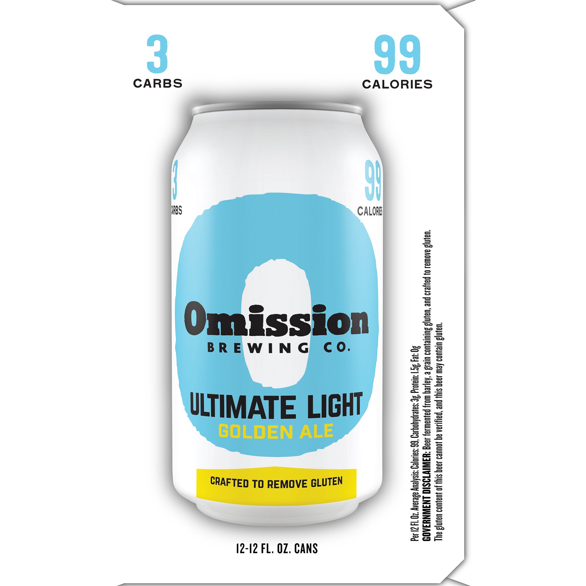 slide 2 of 4, Omission Brewing Co. Brewing Co. Ultimate Light Golden Ale, 12 Pack 12 FL OZ Cans, 144 fl oz