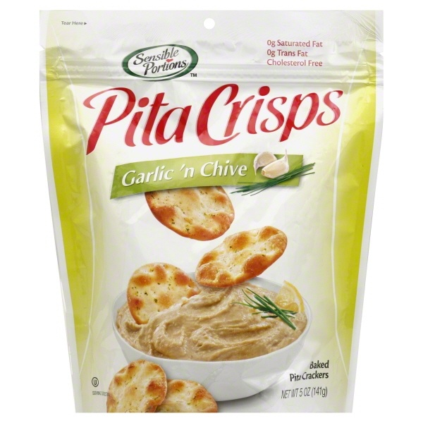 slide 1 of 1, Sensible Portions Pita Bites Garlic & Chive, 5 oz