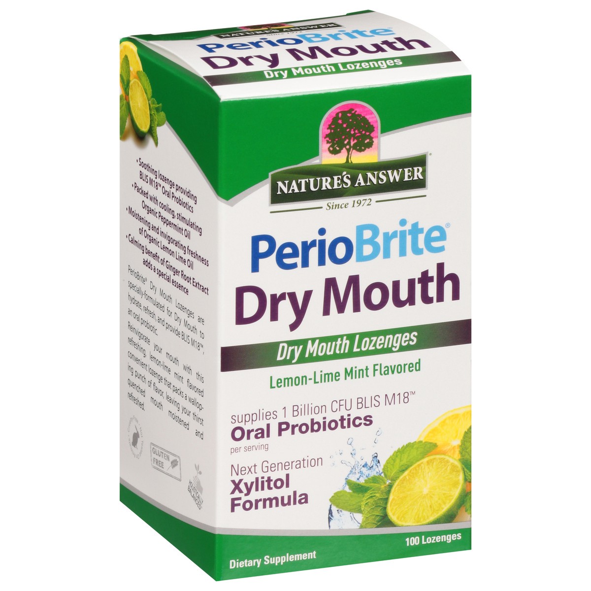 slide 10 of 13, Nature's Answer PerioBrite Lemon-Lime Mint Flavored Dry Mouth 100 ea, 100 ct
