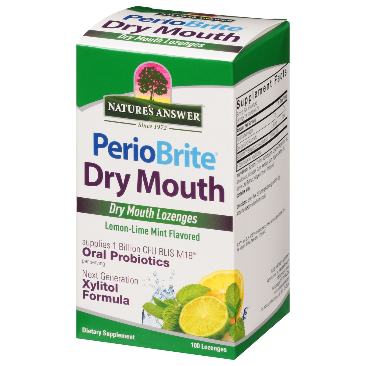 slide 12 of 13, Nature's Answer PerioBrite Lemon-Lime Mint Flavored Dry Mouth 100 ea, 100 ct