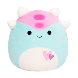 Squishmallows Pink and Teal Ankylosaurus Armored Dino With Heart Plush