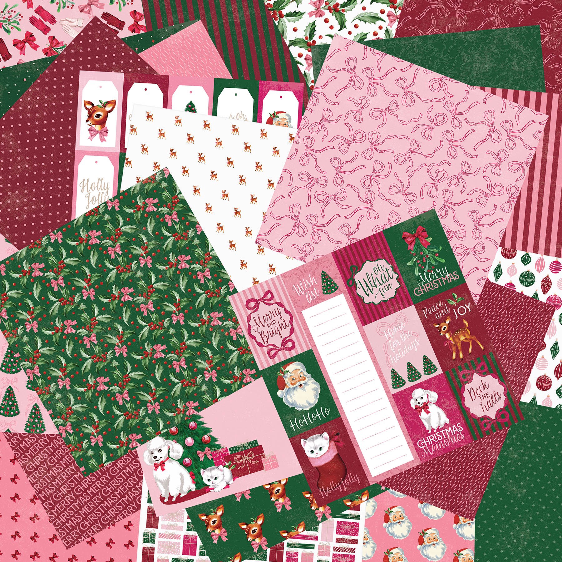 slide 3 of 3, 6" X 6" Holly Jolly Double-Sided Paper Pad, 24 Sheets By Recollections, 6 in x 6 in