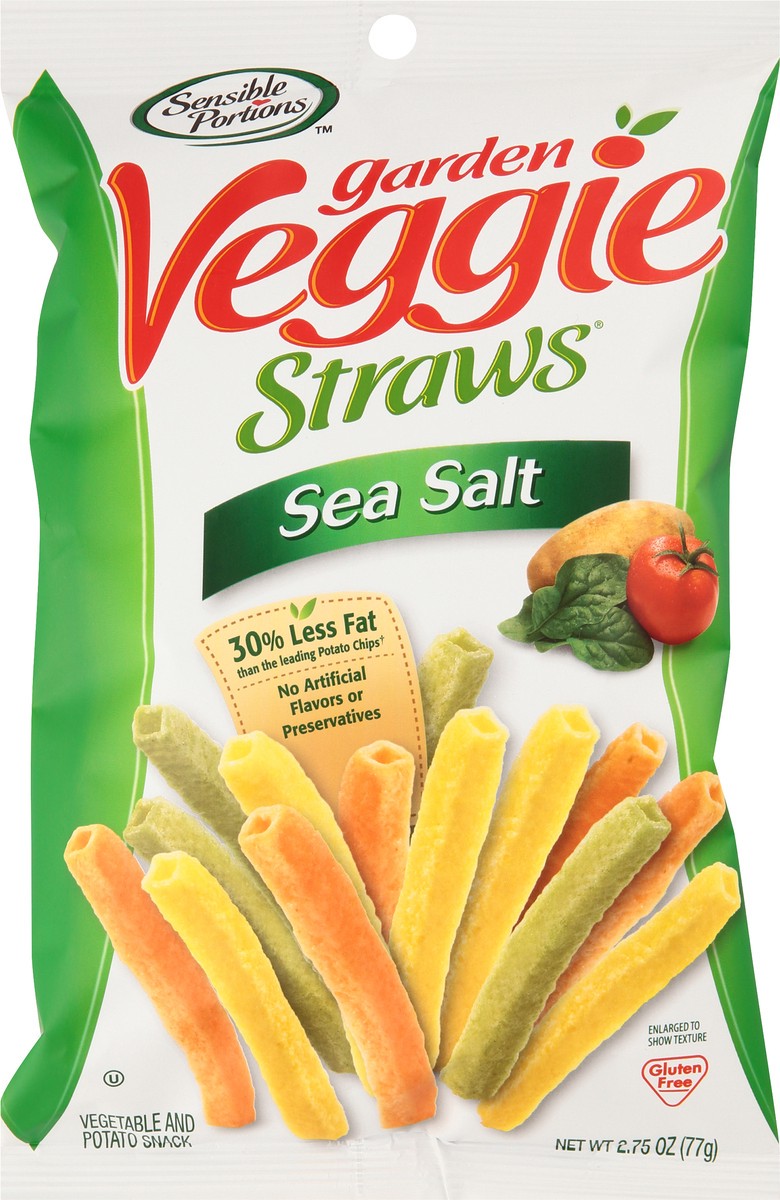 slide 2 of 9, Sensible Portions Garden Veggie Straws Sea Salt Vegetable & Potato Snack 2.75 oz. Bag, 2.75 oz