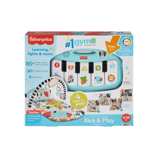 slide 12 of 21, Fisher Price Fisher-Price Glow and Grow Kick & Play Piano Gym, 1 ct
