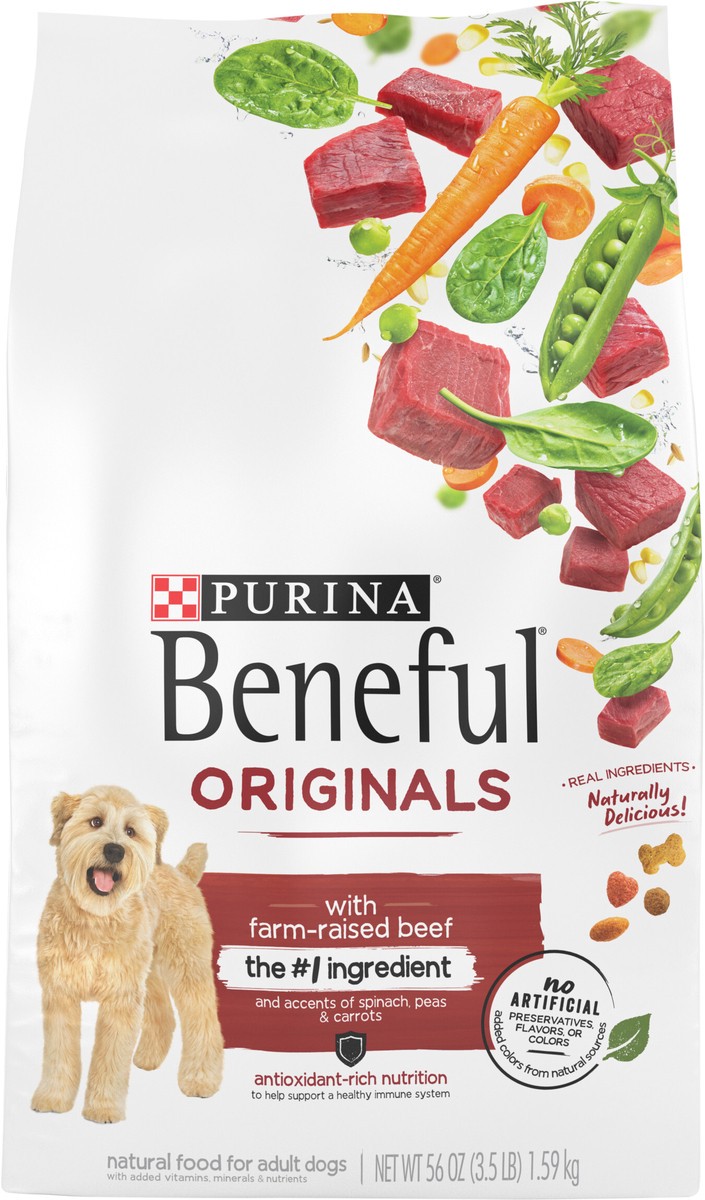 slide 9 of 9, Beneful Purina Beneful Originals With Farm-Raised Beef, With Real Meat Dog Food, 3.5 lb