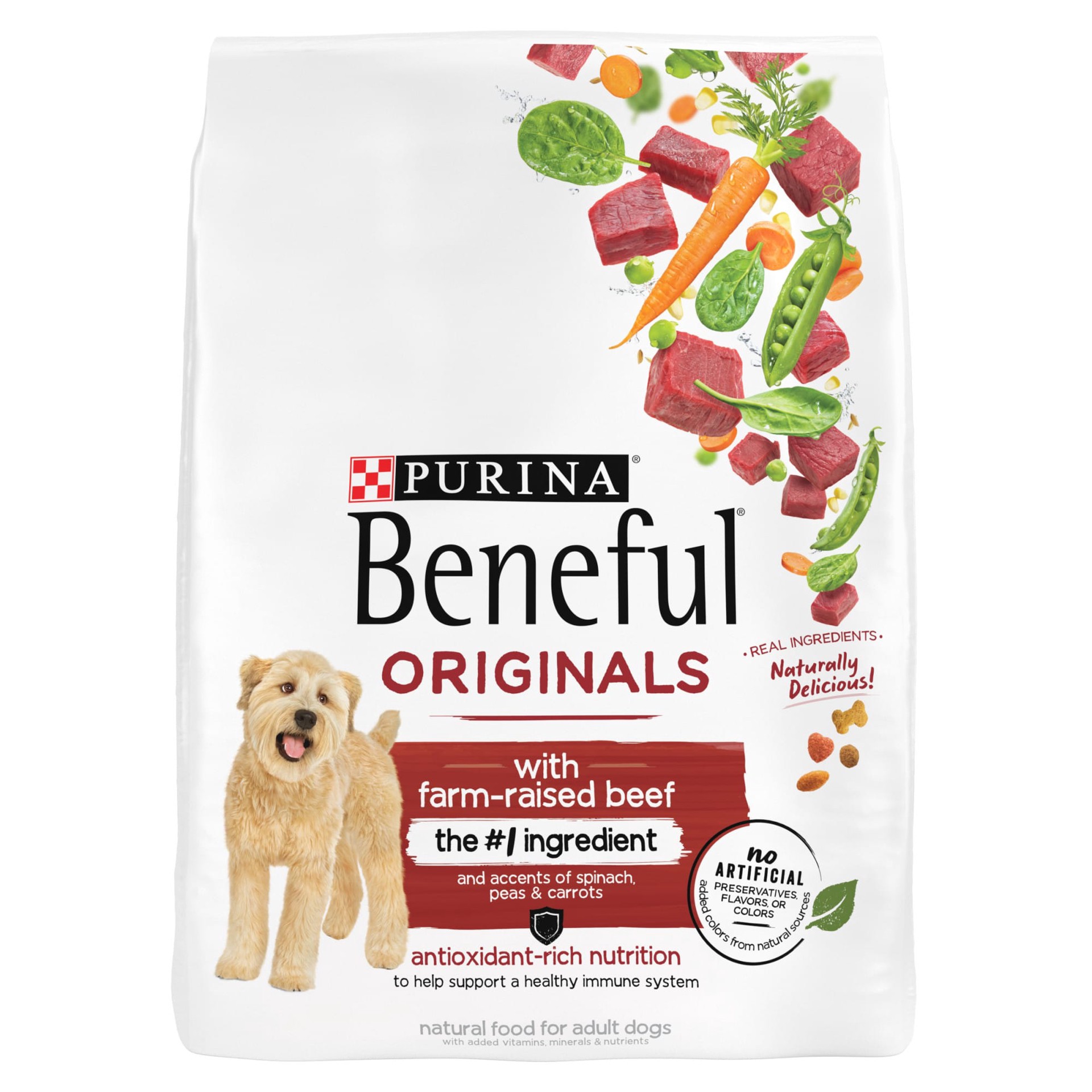 slide 1 of 9, Beneful Purina Beneful Originals With Farm-Raised Beef, With Real Meat Dog Food, 3.5 lb