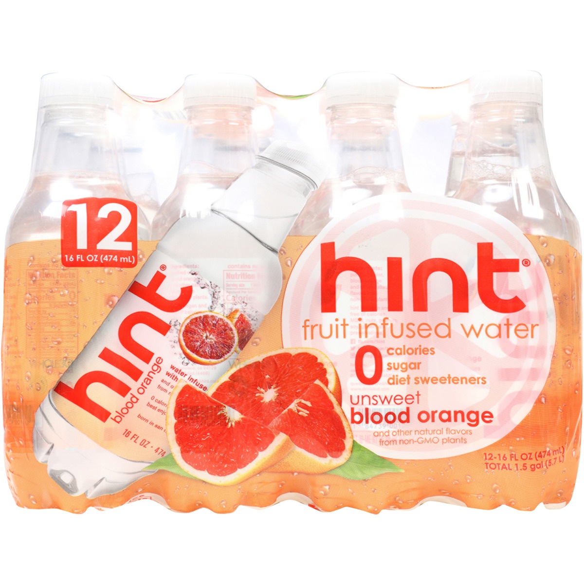 slide 1 of 1, hint Essence Blood Orange Essence Water, 12 ct; 16 fl oz