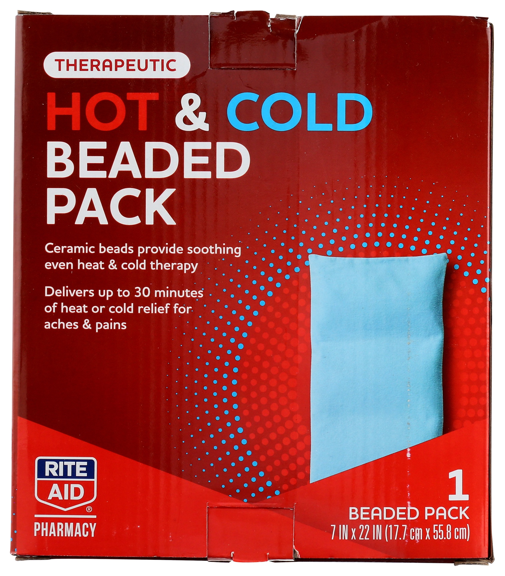 slide 1 of 1, Rite Aid Hot/Cold Beaded Pack, 7 x 22 in, 1 ct