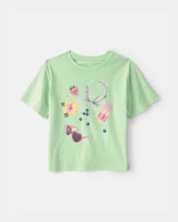 Carters Girls 'Beach Season' Summer Graphic Tee - Green Green 14