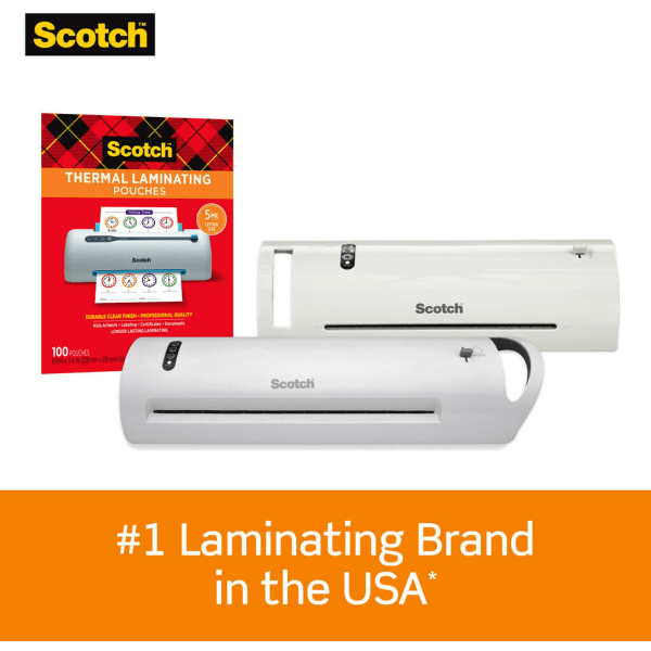 slide 8 of 10, Scotch Letter Size Thermal Laminating Pouches, 5 mil, 11 1/2 x 9, 100 ct