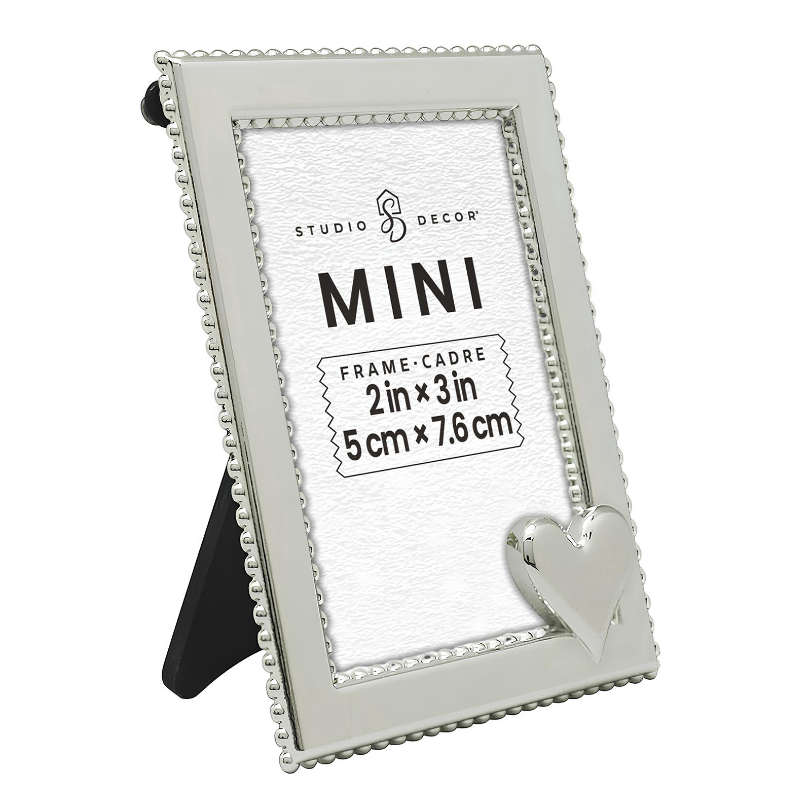 slide 2 of 3, Mini Silver Heart Frame By Studio Decor, 2 in x 3 in