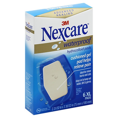 slide 1 of 1, Nexcare Waterproof Hydrocolloid Pads, 6 ct