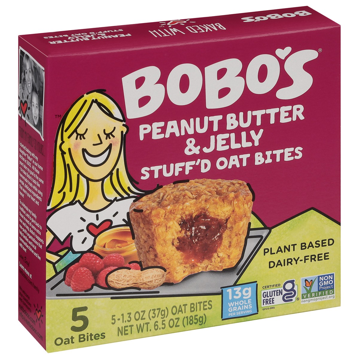 slide 2 of 9, Bobo's Peanut Butter & Jelly Oat Bites 5 - 1.3 oz Bites, 5 ct