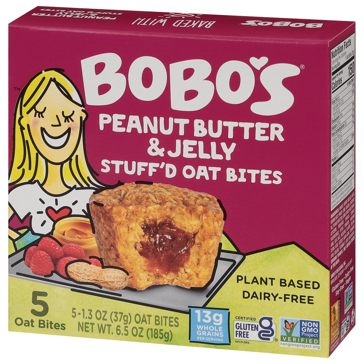 slide 7 of 9, Bobo's Peanut Butter & Jelly Oat Bites 5 - 1.3 oz Bites, 5 ct