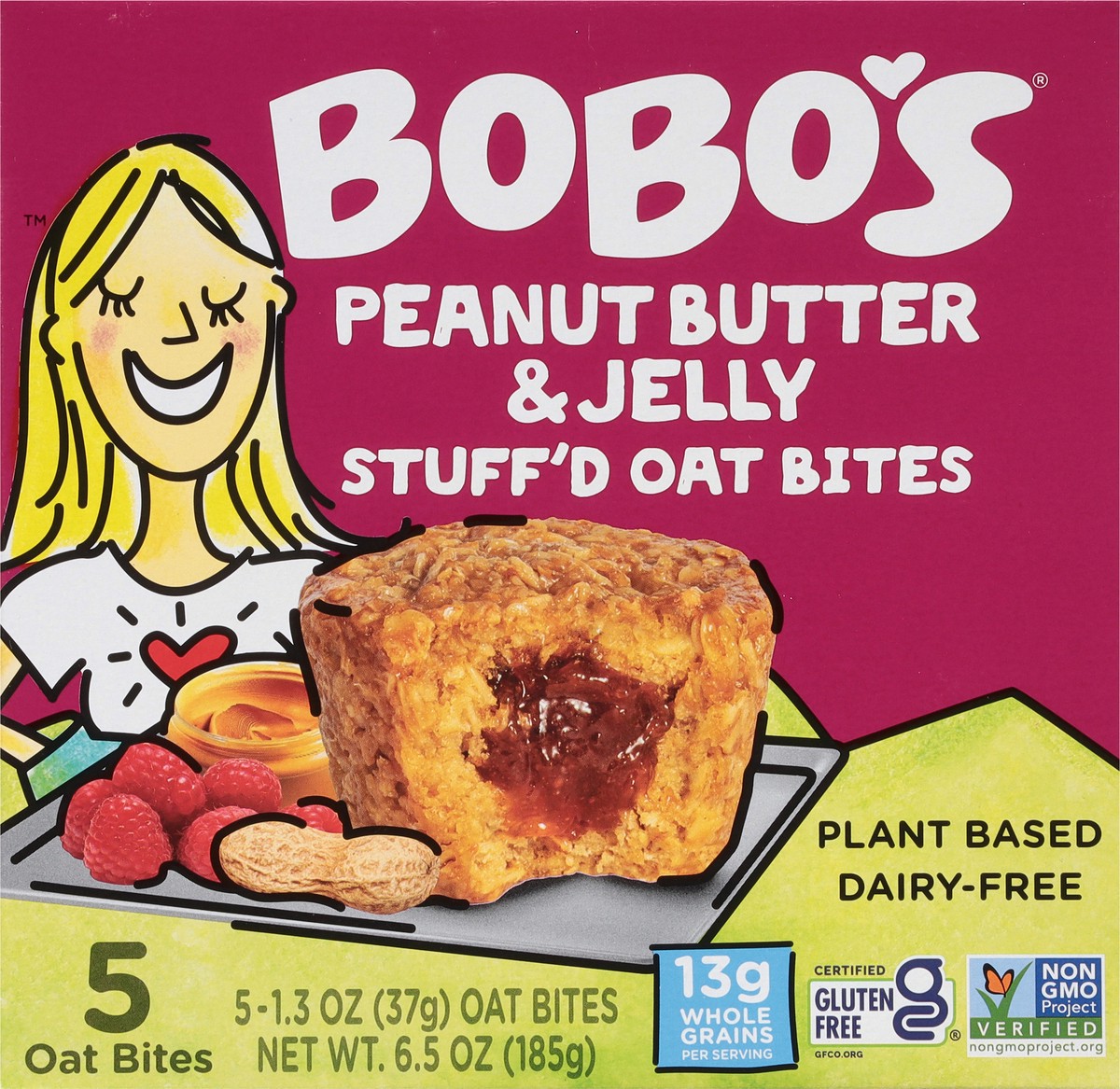 slide 5 of 9, Bobo's Peanut Butter & Jelly Oat Bites 5 - 1.3 oz Bites, 5 ct