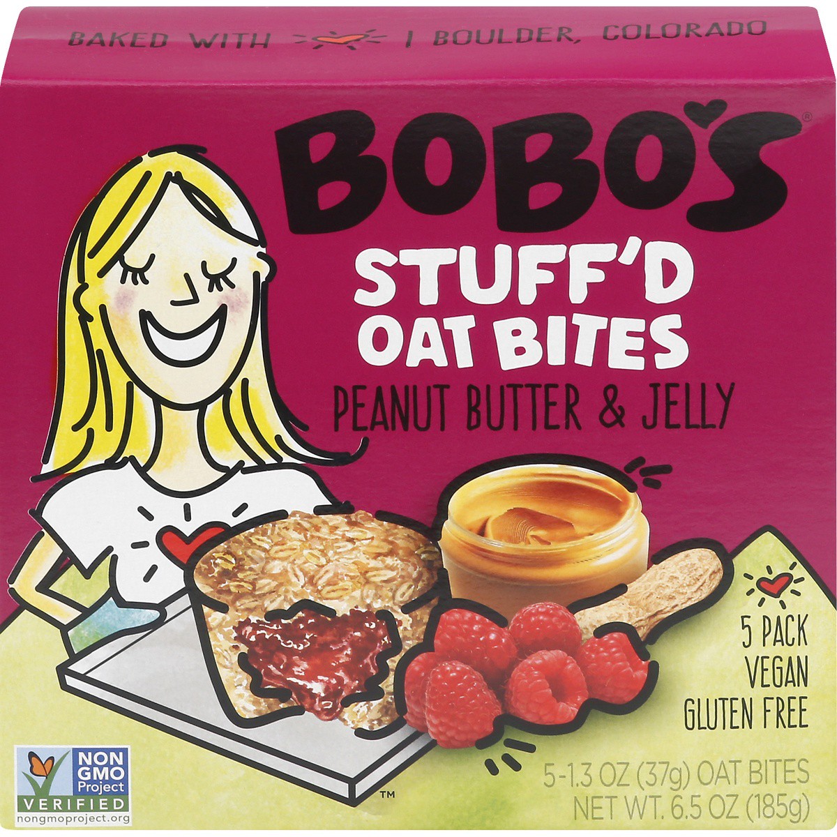 slide 1 of 9, Bobo's Peanut Butter & Jelly Oat Bites 5 - 1.3 oz Bites, 5 ct