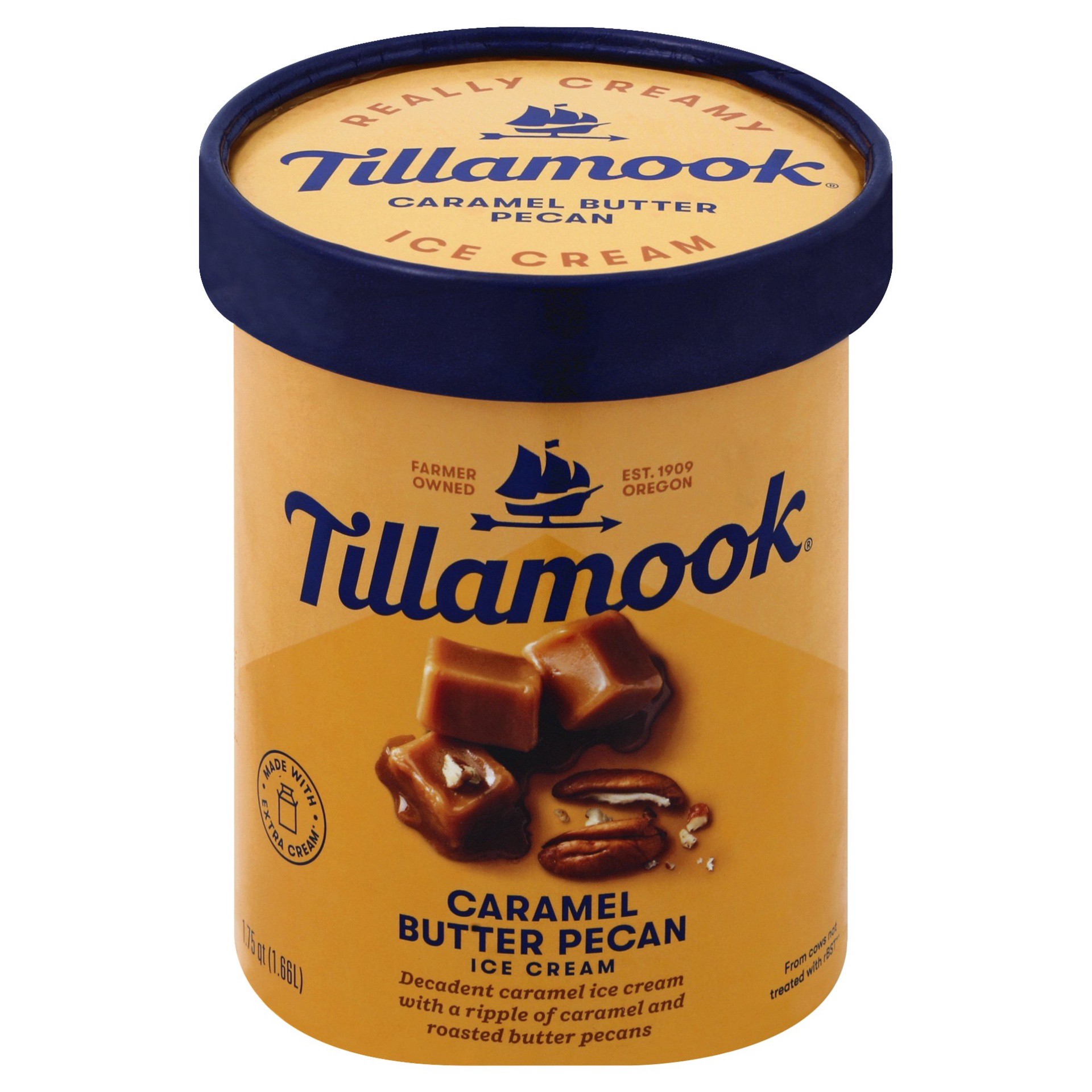 slide 1 of 1, Tillamook Caramel Butter Pecan Ice Cream, 1.75 qt