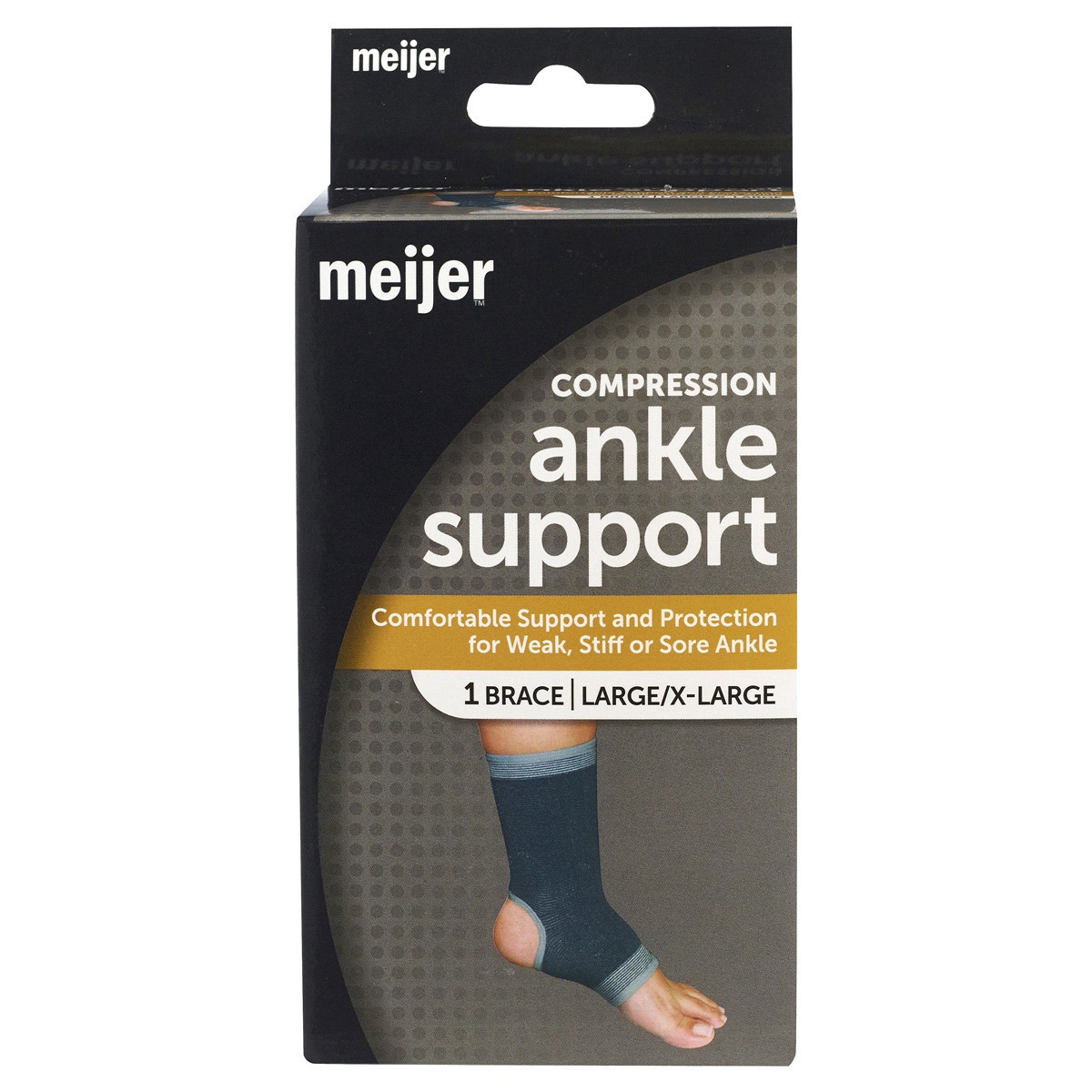 slide 1 of 5, Meijer Compression Elastic Support Ankle Brace Large/X-Large, 1 ct