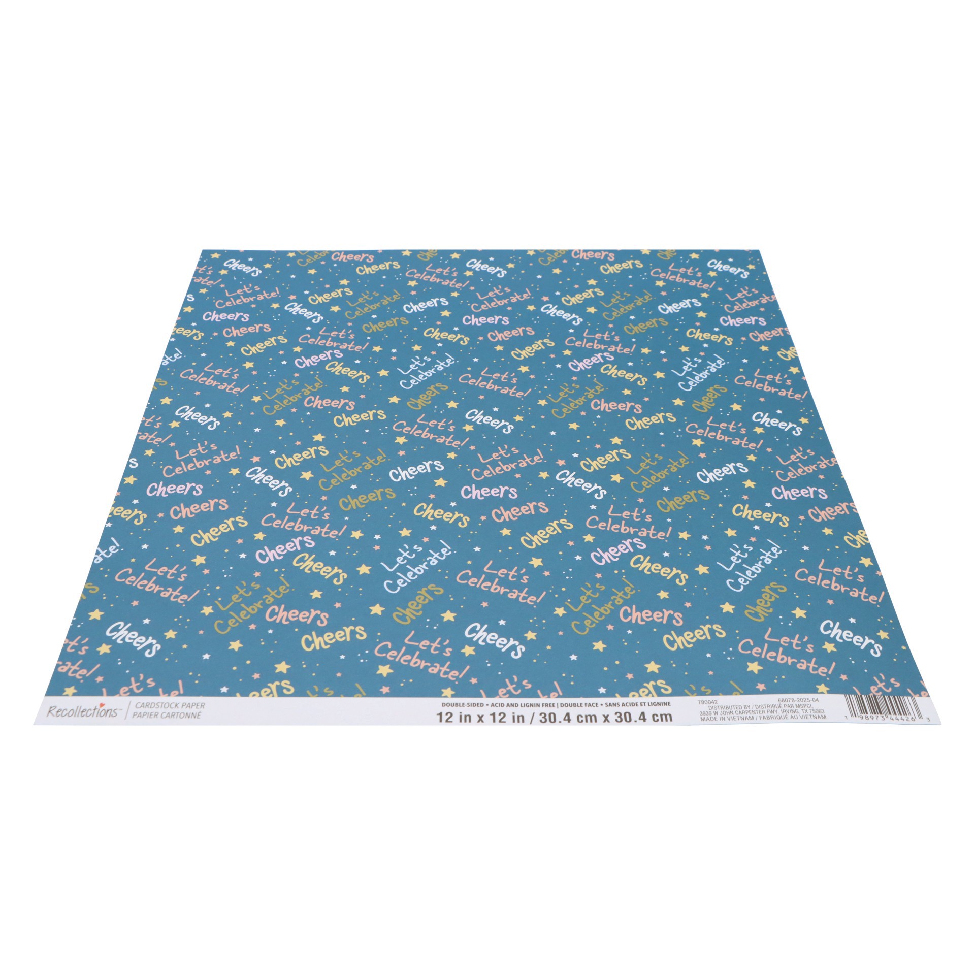 slide 7 of 7, 12" X 12" Double-Sided Cheers Cardstock Paper By Recollections, 12 in x 12 in