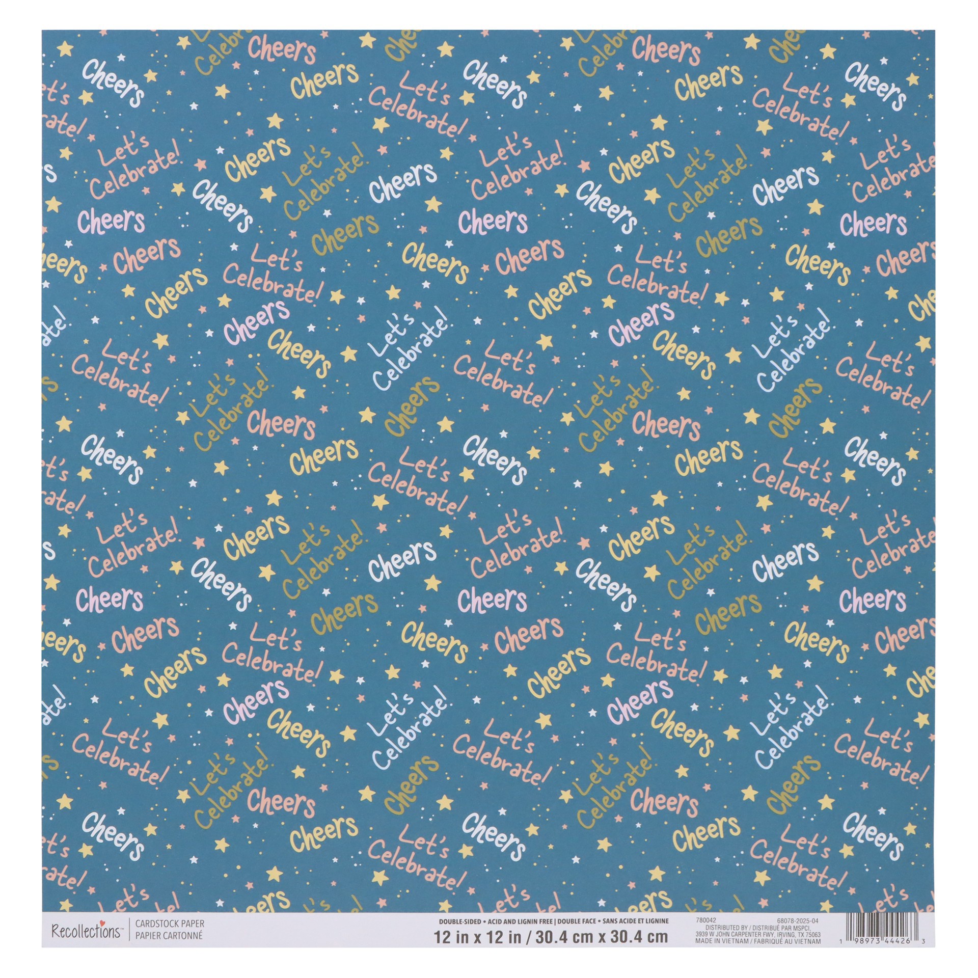 slide 6 of 7, 12" X 12" Double-Sided Cheers Cardstock Paper By Recollections, 12 in x 12 in
