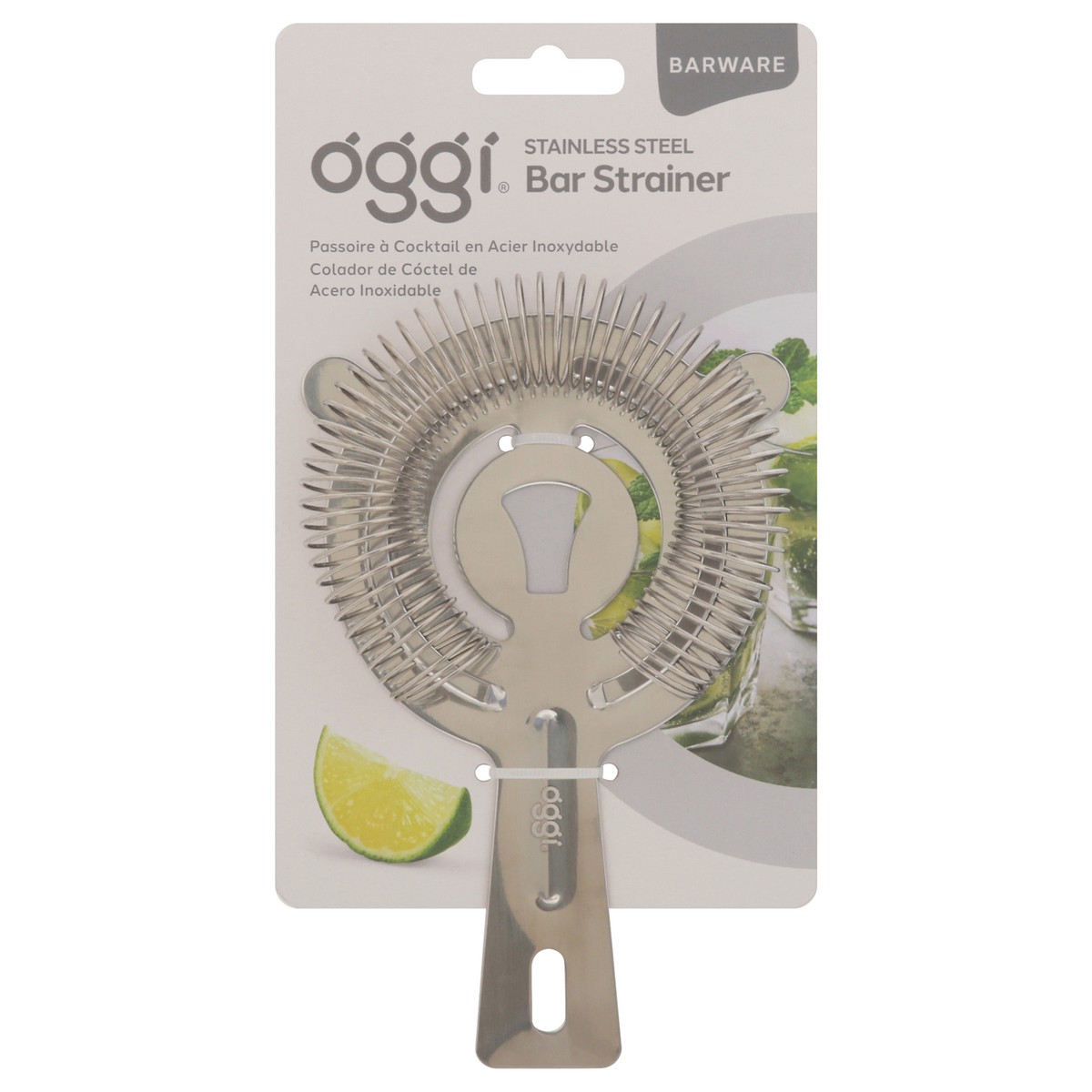 slide 2 of 12, Oggi Barware Stainless Steel Bar Strainer 1 ea, 1 ct